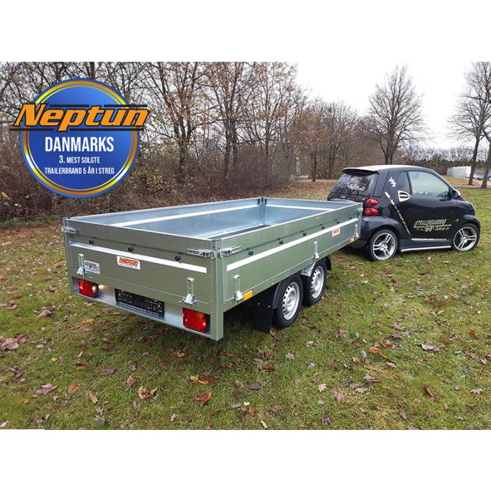 Neptun Nordica gn273 stor boggietrailer til små penge med totalvægt på 750 kg og en lasteevne på 408kg