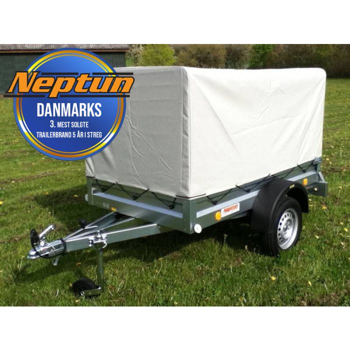 Trailer fra Neptun GN 129 pakke med høj presenning