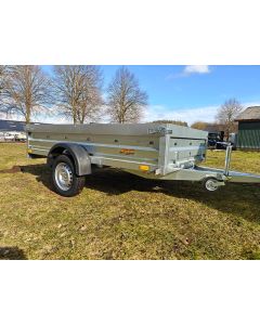 Neptun GN286 Hobby, st&aelig;rk og fleksibel multitrailer uden bremser, der passer perfekt til b&aring;de privat og professionel brug. 750 kg totalv&aelig;gt med tipfunktion og bagklap der fungerer som rampe. 


