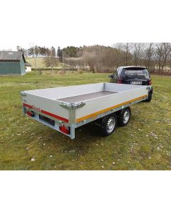 ED3116-07-72 boogietrailer med totalv&aelig;gt p&aring; 750 kg traileren har alusider og n&aelig;sehjul