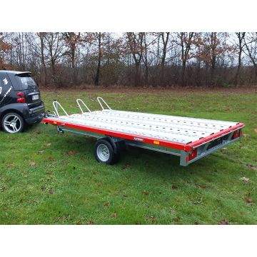 Stema motorcykeltrailer til 3 maskiner med bremser og næstehjul